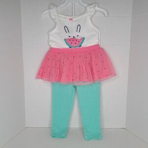 Carters 18m 2 piece outfit Watermelon Bunny Tutu
